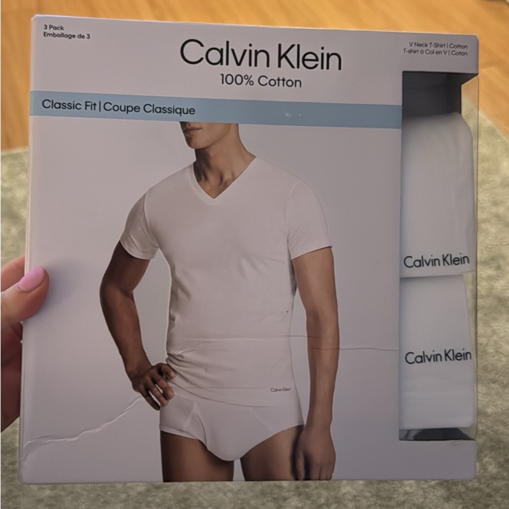 Calvin Klein 3-Pack Vneck Shirts White